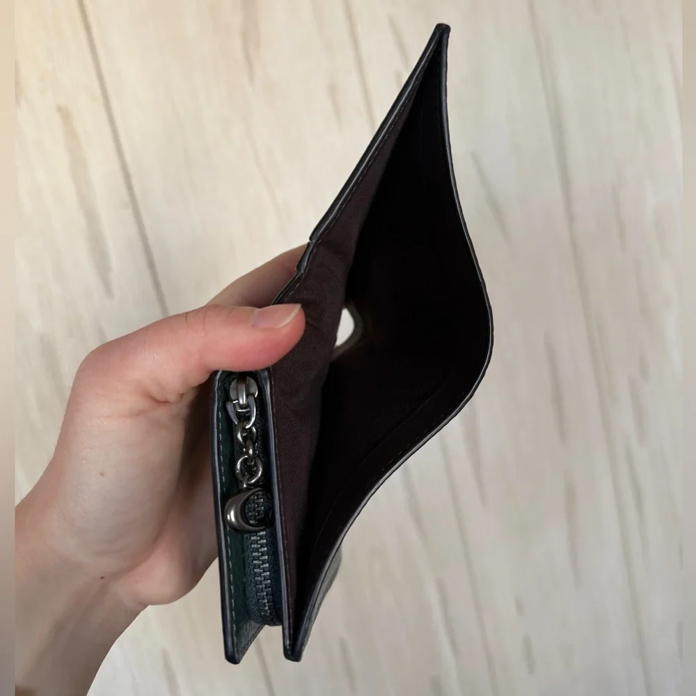 Coach Outlet Dark Green Leather Wallet - Picture 4 of 9